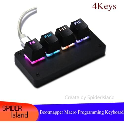 4 Key QMK Hotswap RGB Support Macro Function Type C Cherry Outemu Mechanical Keyboard For Gaming Photoshop setting by software