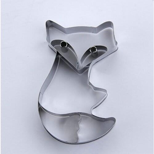 3D Fox Shape Stainless Steel Cookie Cutter Animal Fondant Biscuit Cutter Baking Mold Cake Decorating Tools