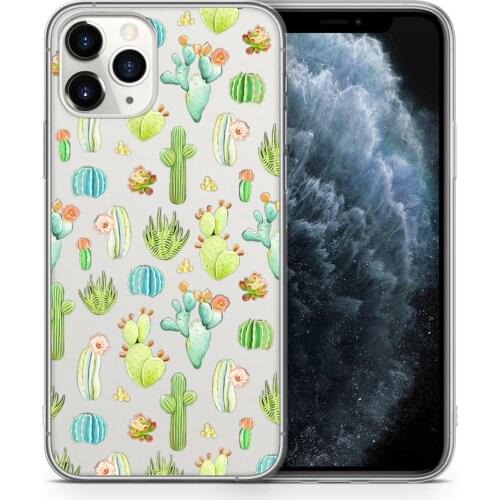Cactuse Cute Cartoon Phone Case Hollow Out Fashion Cover Transparent for Iphone Se2020 11pro Max 6 6s 7 8plus 5s 5 X XS XR Xsmax