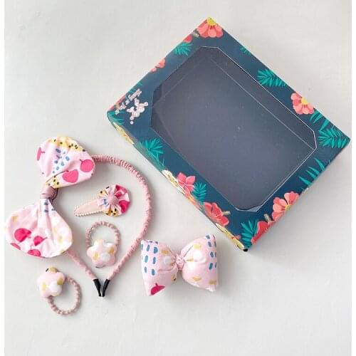 Misss cute 1set=4/5pcs Children Hair Accessories Hairband Hairpins scrunchies Girls Lovely Bow Headwear Kids Hair Clip Headband