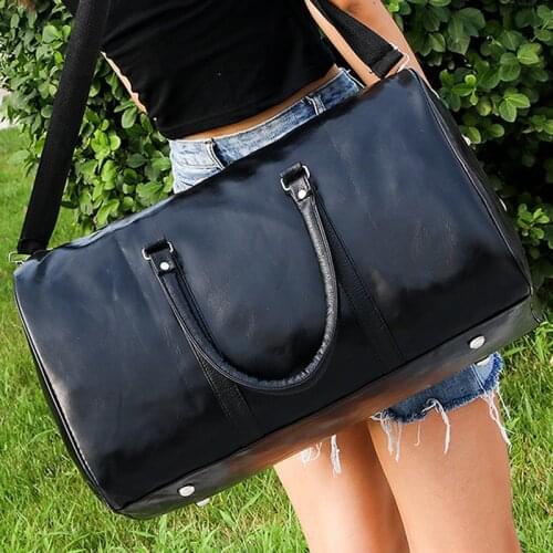 Fashion Portable Ladies Travel Bag Pu Large Capacity Waterproof Short-Distance Luggage Bag Sports Fitness Handbag