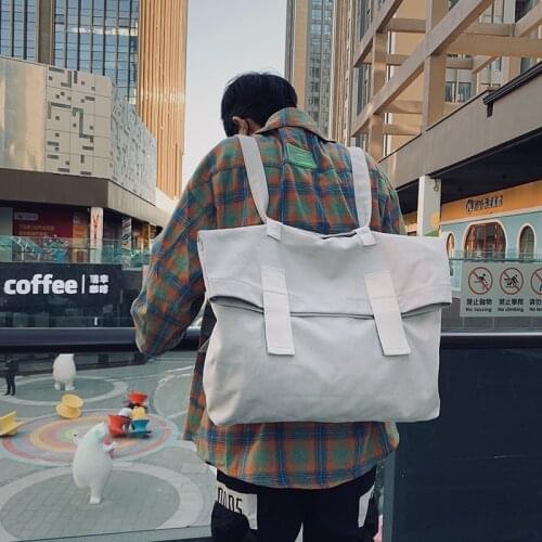 Fashion Unisex Backpack Multifunctional Men Trend Student Bagpack Solid Color Literary Youth Street Bags
