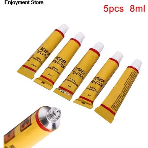 5pcs Cement Rubber Inner Tube Repair Puncture Cold Patch Solution kit Adhesive Glue Bike Glue Bicycle Repair Tool 8 ML