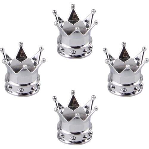 New Crown Modified Tire Valve Cap Chrome Crown Car Tire Air Valve Stem Screw Caps Cover Wheel Rims Car Interior Accessories