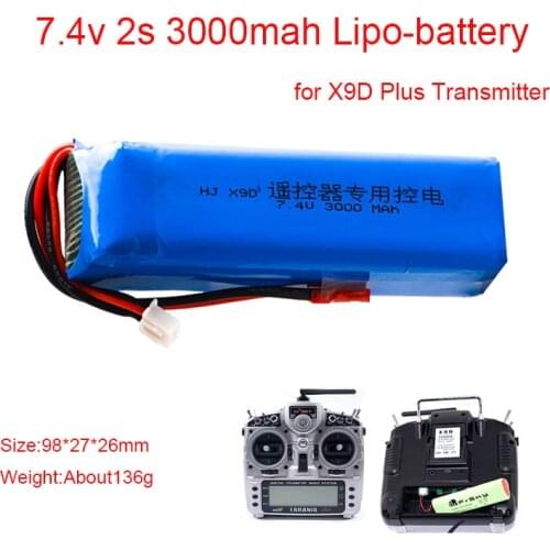 Upgrade 2S 3000mAh 7.4V Rechargeable Lipo Battery for Frsky Taranis X9D Plus Transmitter 2S Lipo Battery Charger Toy Accessories
