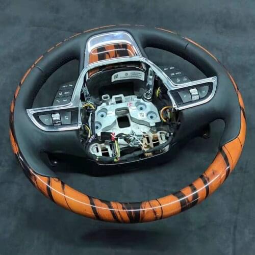 Cuatomized Real Wooden Sports Steering Wheel Alcantara Leather compatible for Lincoln Continental 2016-2020