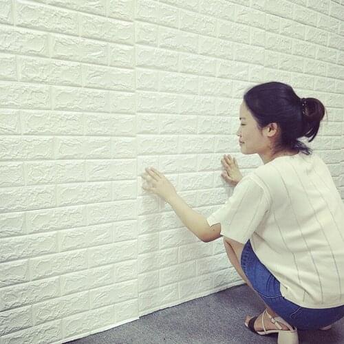 Anti-Collision Wall Stickers 3d Three-Dimensional Foam Wallpaper Self-Adhesive Bedroom Living Room Waterproof Wall Wallpaper