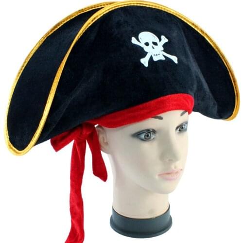 Halloween Masquerade Dance Performance Props Big Hat Accessories Skull Caribbean Pirate Hat
