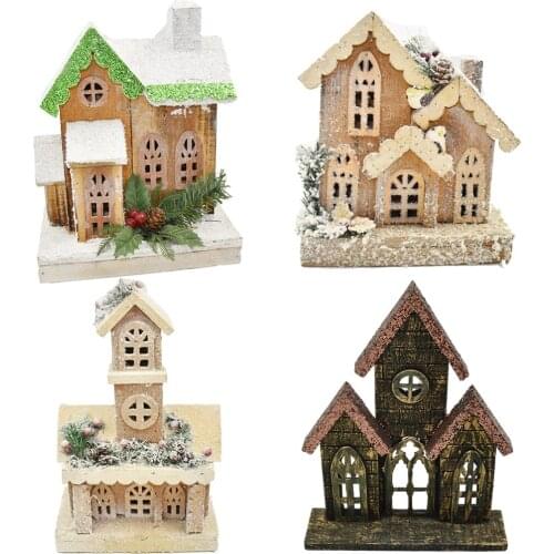 Christmas House Wooden LED Room Village Toys Birthday Home Xmas Party Decor