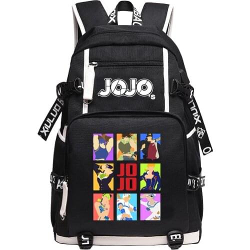 JoJos Bizarre Adventure Kujo Jotaro Anime Bookbag Waterproof School Bags USB Charging Laptop Backpack Unisex Travel Bagpack