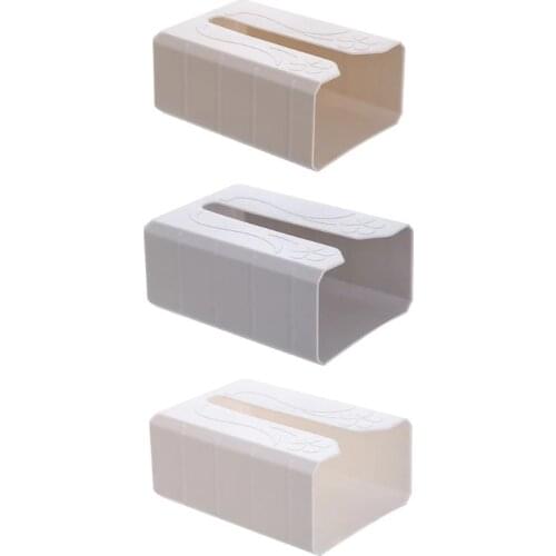 Self Adhesive Tissue Box Napkin Holder Wall Mounted Garbage Bag Dispenser Rack