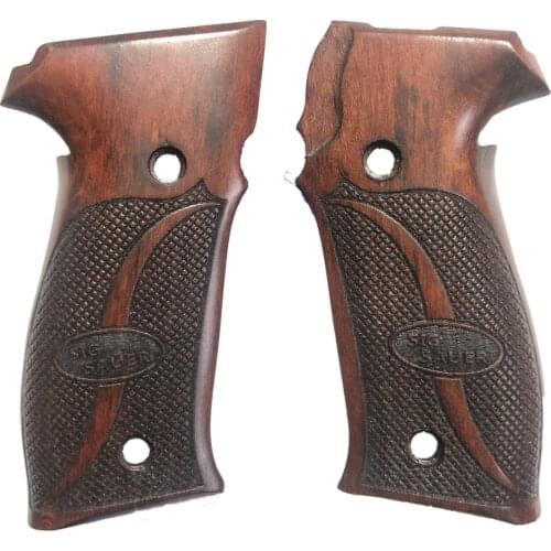 Sig Sauer P226 Laser Cut Red Wooden Grip Mod2