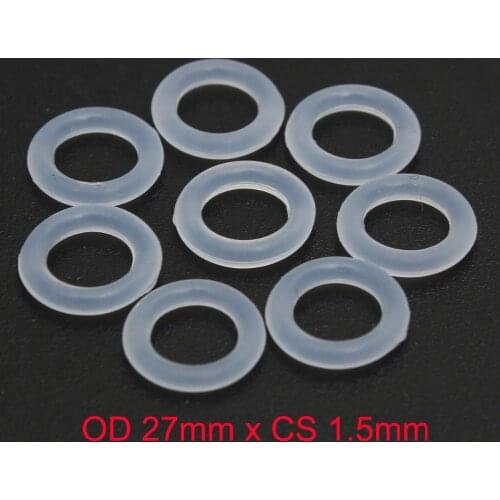 OD 27mm x CS 1.5mm VMQ PVMQ SILICONE Rubber Translucent O ring O-ring Oring Seal Gasket