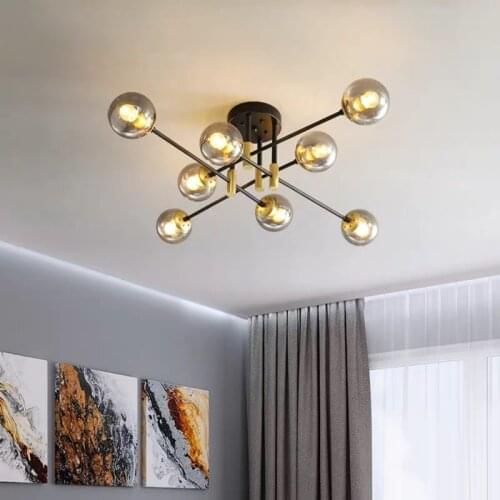 Nordic Brief Glass Ball LED Ceiing Chandelier Modern Living room Light Fixture Creativeh Ceiling Lighst Luminaire Lampara