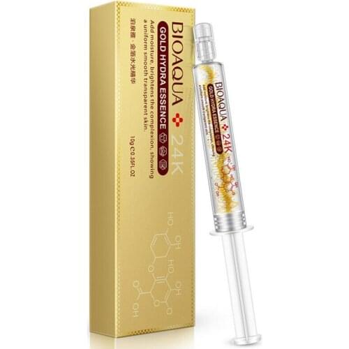 3pcs 24k Gold foil water light needle essence collagen smear hyaluronic acid moisturizing face serum skin care 10ml