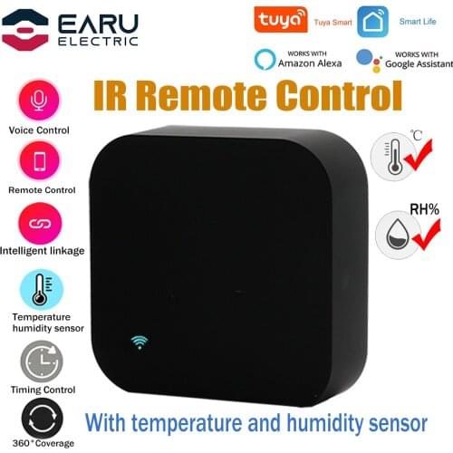 Tuya Smart IR Remote Control Built-in Temperature and Humidity Sensor for Air Conditioner TV DVD AC Works with Alexa Google Home