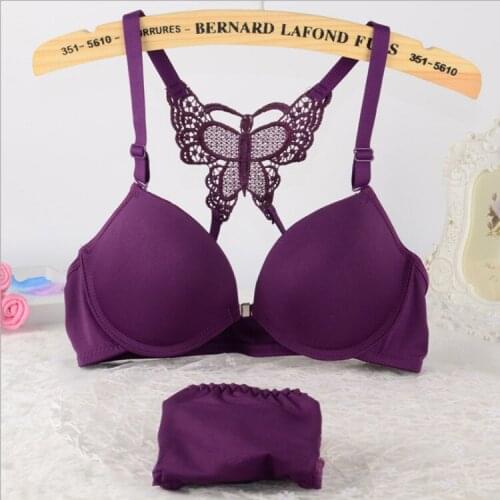 WeseeLove bra for women Wire free Beauty Back Brassiere set Beauty Back Plus Size Bra Front Closure Bras set bra and panty set