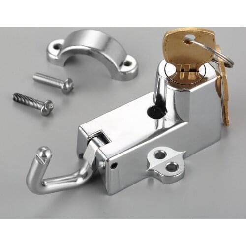 Motorcycle Helmet Lock With 2 Keys For Chrome Black 22mm 7/8" Tube For Universal Motorcycles Accessories