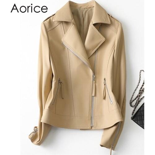 Aorice New Women Genuine Sheep Leather Coat Lady Female Real Sheep Skin Jacket Fall/winter Coats Trench Clothes A21526