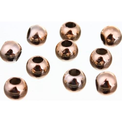 100pcs/lot 4 6 8 10 12 mm Golden Rhodium CCB Spacer Beads Gold Color Big Large Hole Beads For DIY Jewelry Making