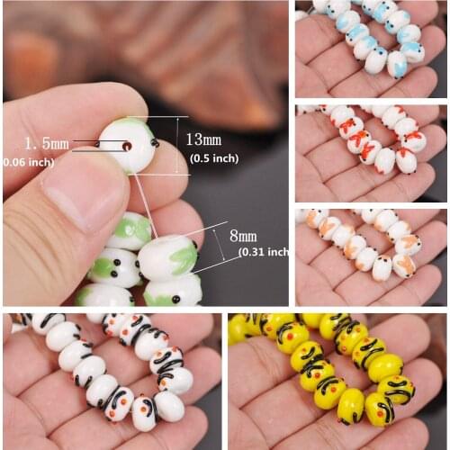 13x8mm Rondelle Handmade Lampwork Glass Loose Spacer Beads For Jewelry Making DIY Crafts Findings