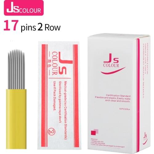 17RM Permanent Makeup Eyebrow Tatoo Blade Microblading Needles For 3D Embroidery Manual Tattoo Pen Machine