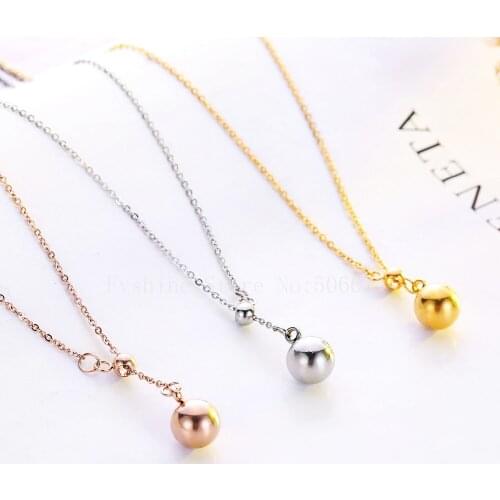 2018 Fashion Jewelry Choker double ball Necklaces Bijoux Femme Stainless Steel For Women Birthday Gift