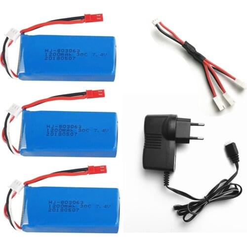 3pcs 7.4V 1200Mah 30C Lipo battery For Yizhan X6 MJX X101 Wltoys V353 V353B V666 V262 A949 A969 A979 K929 V912 V915 RC Drone