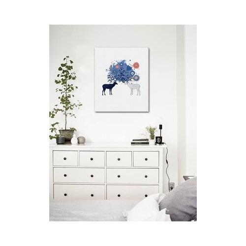 Unframed Abstract Elk Wall Sticker Modern Nordic Style Wall Art Picture Home Decor Oil Painting On Canvas For Bedroom