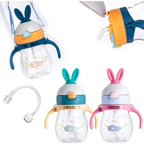 Baby Bottle Cup Anti Colic Air Vent Wide Neck Natural Nursing Feeding Bottle for Infant Kids BPA Free Baby Care Shoulder Strap