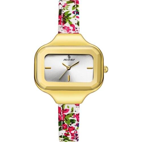 SENORS Crystal Square Women Watch Slim Genuine Leather Bansd Role Gold Ladies Clock Female Gift Simple Casual Style
