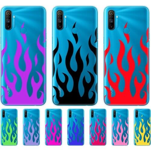 For Realme C3 Case For Realme C15 Case For OPPO Realme C3 C15 C1 C2 5i 6i 6S 6 3 5 7 X2 Pro XT cover fashion fire flame
