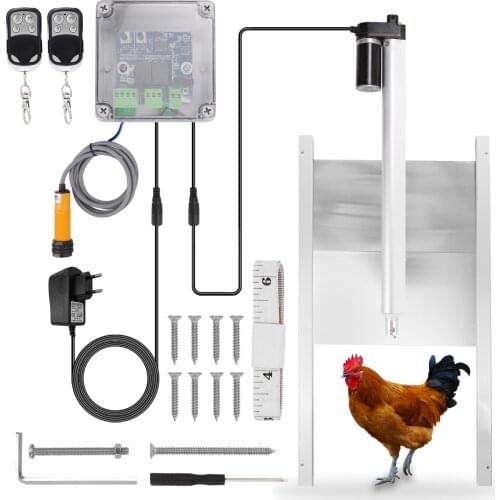 Light Sensor Chicken Cage Door Opener Controller Actuator Motor Automatic Opener Kit IP44 Protection Level Remote Control