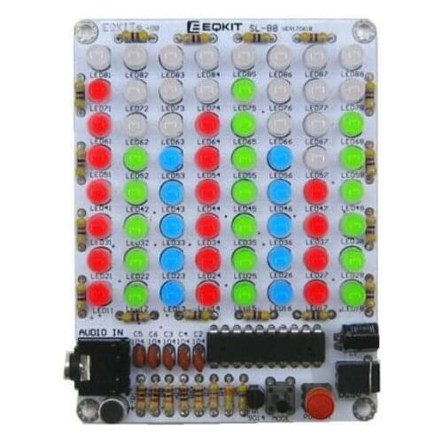 Diy music spectrum suite 8*8 LED Audio indicator Amplifier Board Voice control Level indicator VU Meter With Case