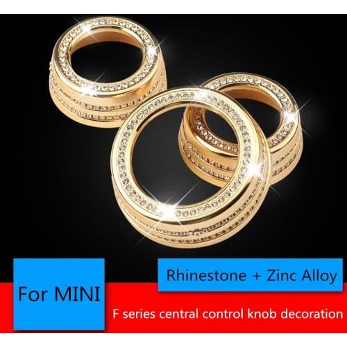 For BMW Mini Countryman Cooper modified central control multimedia diamond knob car interior decoration rhinestone stickers