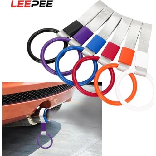 LEEPEE Car Rear Bumper Warning Loop Pull Ring Round Subway Train Bus Handle Strap Charm Drift JDM TSURIKAWA RING Car Interior