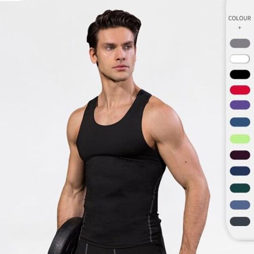 Gym Tank Top Men Sleeveless Vest Shirts Fitness Breathable Clothing Bodybuilding Summer Sport Running Quick Dry Plus Size X