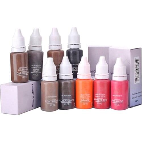 20 Colors Semi permanent Microblading pigment Permanent Makeup eyebrow Pigment Eye line lip tattoo ink