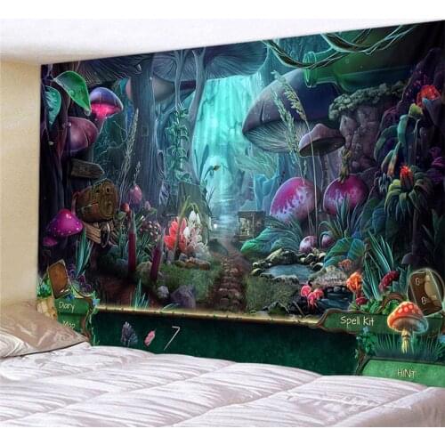 Trippy tapestry wall carpet home decoration mushroom psychedelic tapestry tapis mural wall cloth