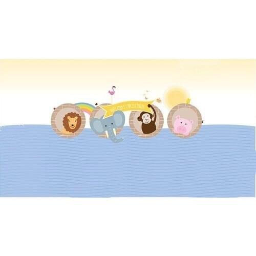 Noahs Ark Animals lions elephants pigs monkey sea Birthday background Computer print children kids backdrop