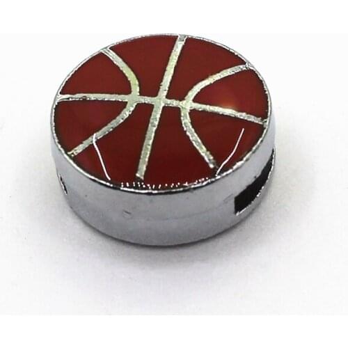 New Arrive 20pcs/lot Sport Basketball Slide Charms alloy slide charms Fit 8mm DIY Bracelets Belts Wristband & Bracelet Jewelry