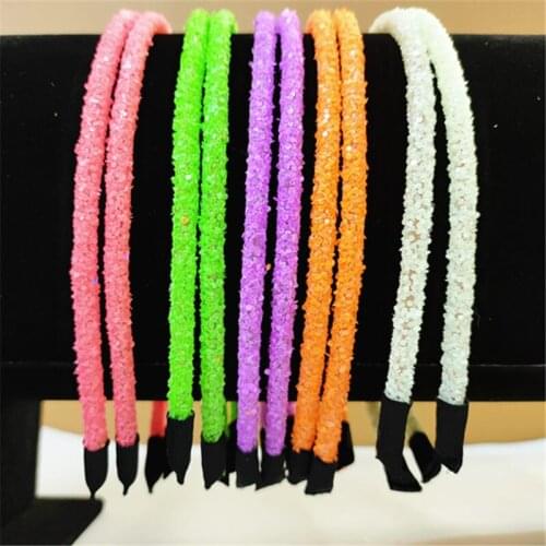 1pcs Fashion Girls Glitter glow in the dark seuqin glitter headband for Halloween