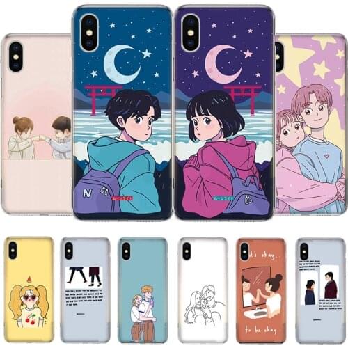 Couple comics are cute Phone Case For iPhone 11 12 6 6s 7 8 Plus X XS XR Pro Max MINI 5 5s SE Cover Coque soft Silicone TPU