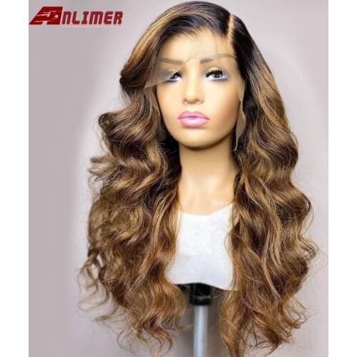 Left Side Part 13x4x1 Lace Front Human Hair Wigs Highlight Blonde Brazilian Remy Body Wave Human Hair Wigs Pre Plucked