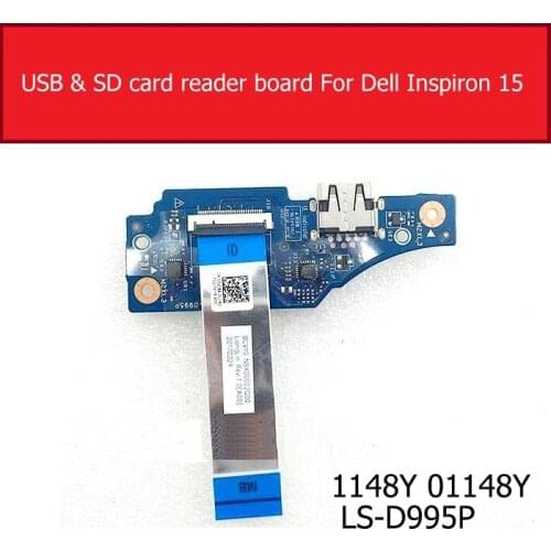 USB Board For Dell INSPIRON 15 7567 P65F SD CARD READER BOARD with Cable 1148Y 01148Y LS-D995P FVCXR Replacement 100% Test GOOD