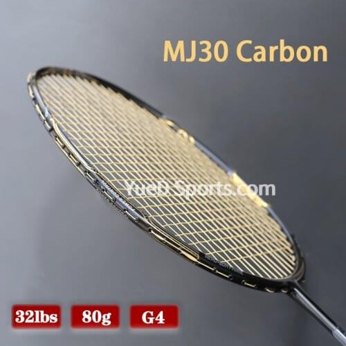 Japan MJ30 Carbon Fiber 4U 80G Badminton Rackets With Strings Bags Professional 20-30LBS Ultralight Offensive Racquet Adult