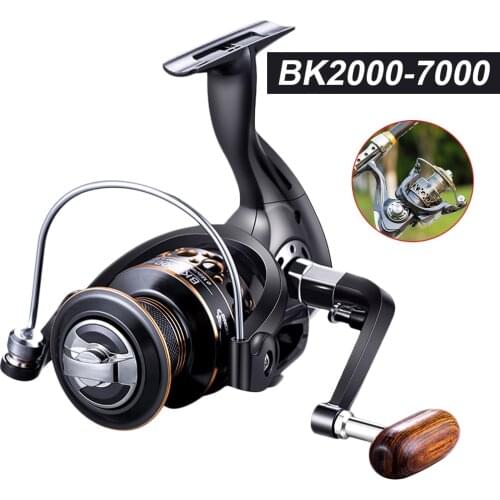 Fishing Spinning Reel 4.7:1 Ratio 12+1BB Ultra Smooth Wooden Knob Powerful Fishing Reel for Freshwater Saltwater Fast Delivery