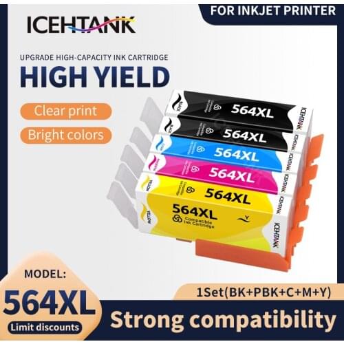 Icehtank 1set 564XL Compatible Ink Cartridge For HP564 Photosmart 4620 5510 5511 5512 5514 5515 5520 5522 5525 6510 6512 6515
