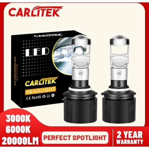 CARLITEK HB4 Led 3000K Mini Projector Lens H8 H9 H11 H4 H7 Car Lamps High Beam 9006 HB3 9005 Light bulbs on car Universal Turbo