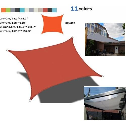 Colorful Waterproof Awning Sunshade Sun Shade Sail For Outdoor Garden Beach Camping Patio Pool Sun Canopy Tent 2/3/3.6/4meter